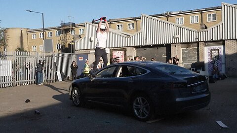 London activists destroy Tesla in anti-Elon Musk protest