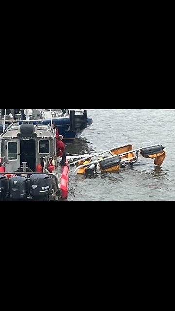 A Helicopter Crashed Into The Hudson River In New York.