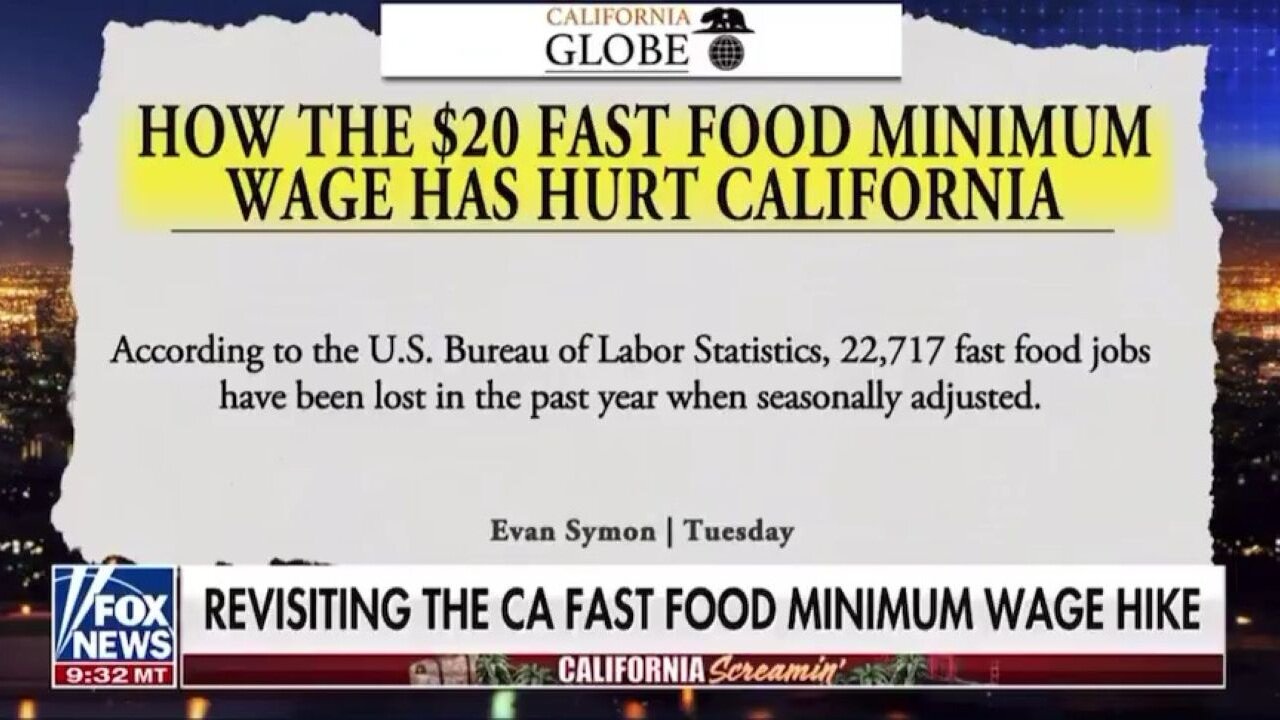 Great Job, Gavin! Fox News Takes A Look At Devastating Impact Of California's Minimum Wage Law
