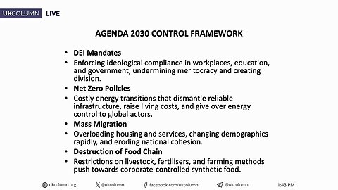 All Roads Lead To The Agenda 2030 Control Framework | UK Column News