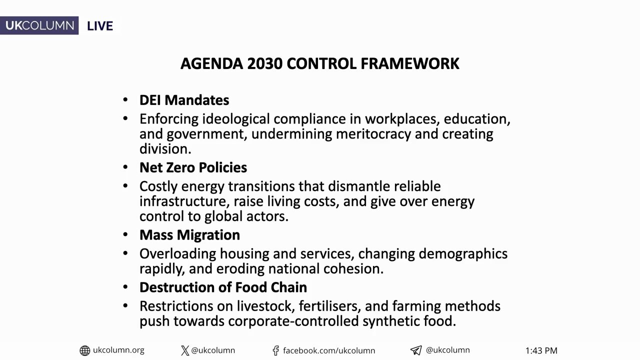 All Roads Lead To The Agenda 2030 Control Framework | UK Column News