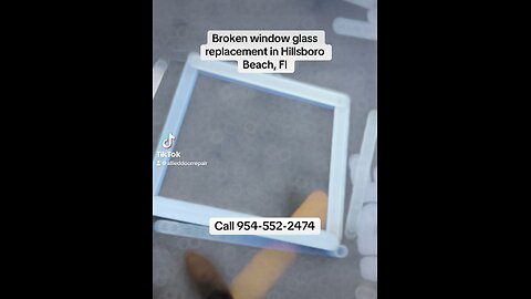 Broken window glass replacement and glazing in Hillsboro Beach, Fl.