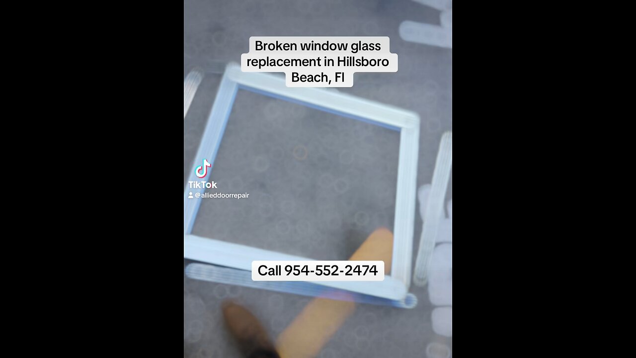 Broken window glass replacement and glazing in Hillsboro Beach, Fl.
