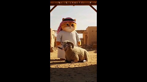 Orange cat and Sheep #cat #catlover
