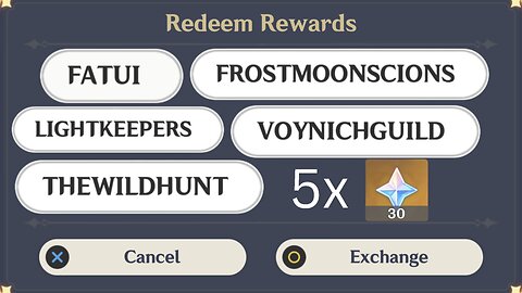 5x April 30, 2025 Primo Codes (Genshin Impact)