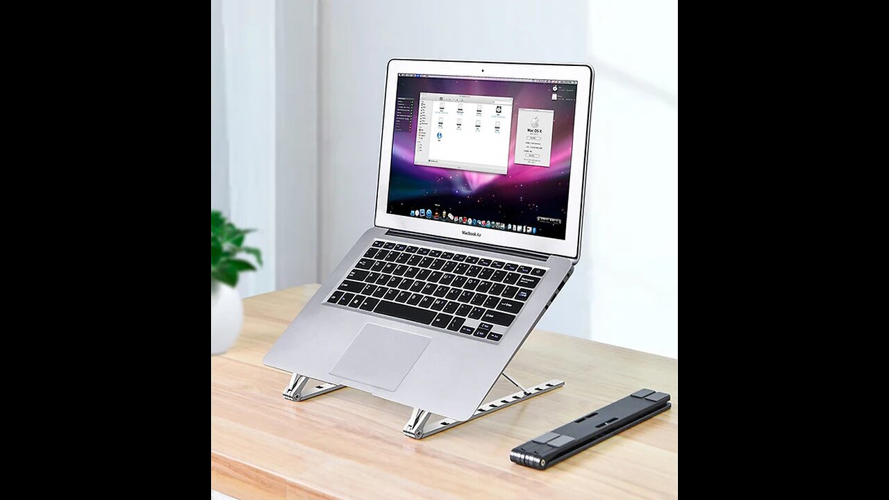 Adjustable Aluminum Laptop _ Computer _ Tablet Stand with 10 Levels Height Adjustment and Portable