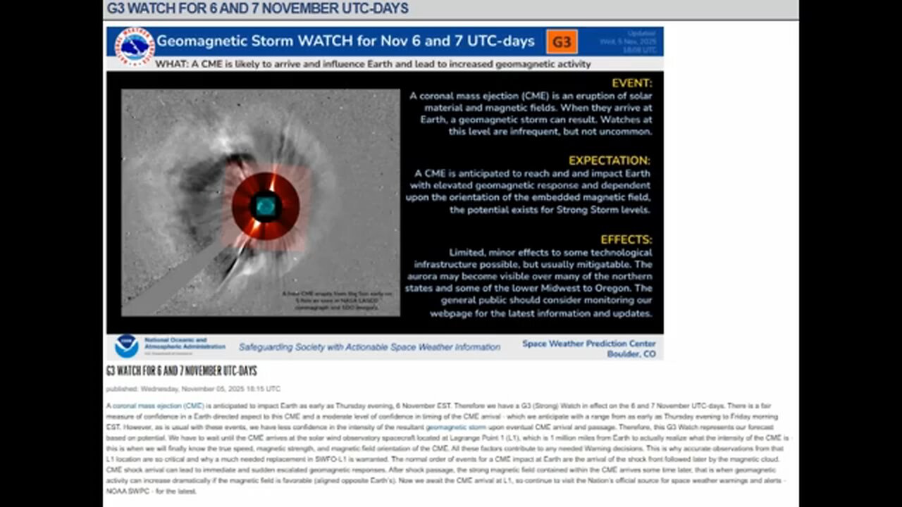 NOAA Official Detailed Warning About The Inbound CME
