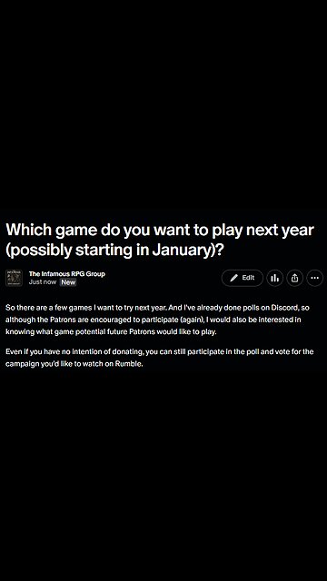 FREE Games Poll on Patreon! LINK in description!