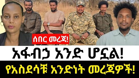 ሰበር _ አፋብኃ አንድ ሆኗል _ የአስደሳቹ አንድነት መረጃዎች!