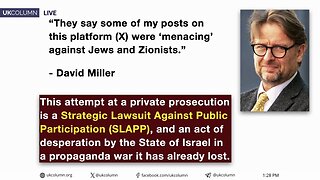 Another Attack on David Miller: SLAPP Lawsuit Aims to Silence | UK Column News