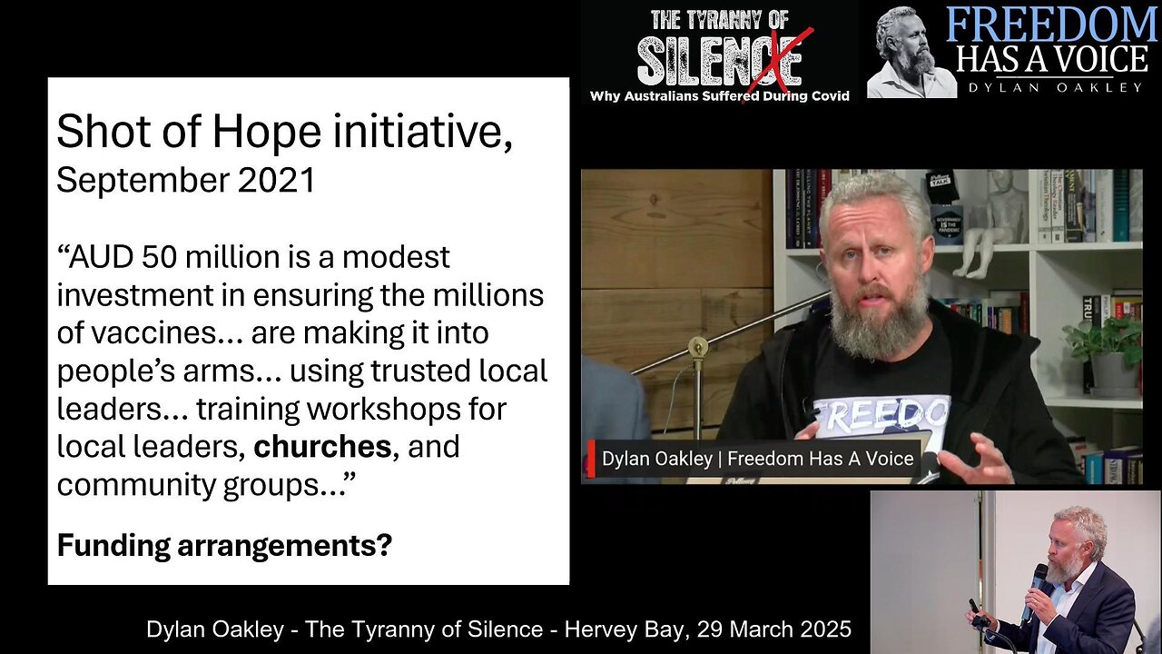 Dylan Oakley addresses The Tyranny of Silence seminar - 29 March 2025