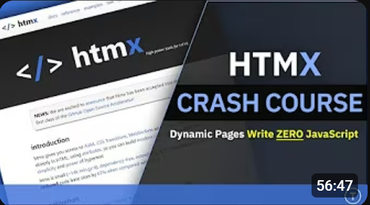 🔥 HTMX Crash Course — Build Dynamic Web Apps WITHOUT JavaScript! 😱
