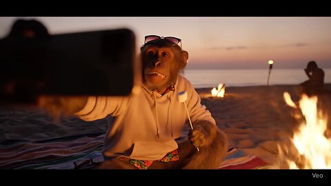 monkey vlogging in night bich