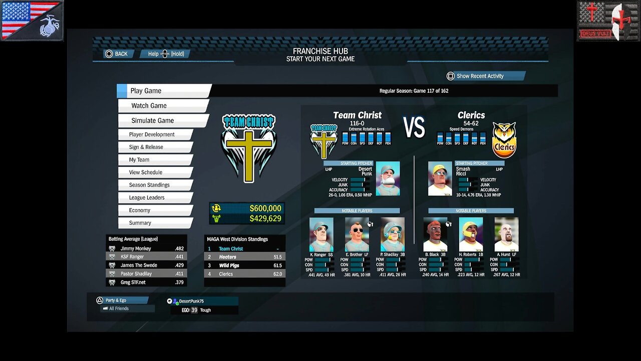 Based Sportsball 2025: Regular Season - Game #117 [Team Christ at Clerics]