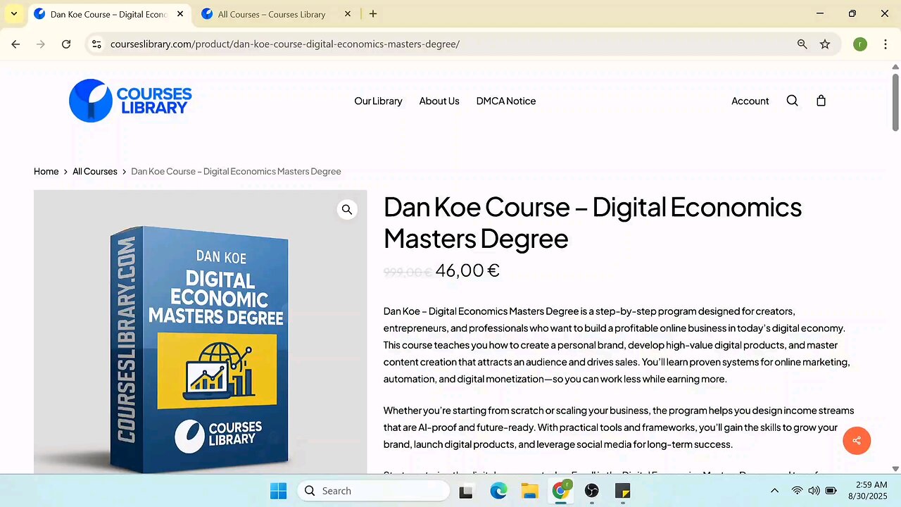 (GET)Dan Koe Course – Digital Economics Masters Degree