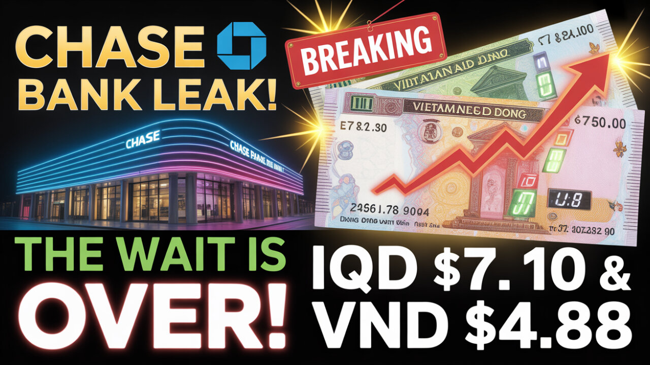 Iraqi Dinar 💥 HUGE Chase Bank Leak: IQD at $7.10 & VND at $4.88 – The Wait is OVER!