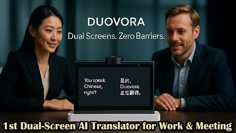 Duovora, 1st Dual-Screen AI Translator for Work, Meeting & Business
