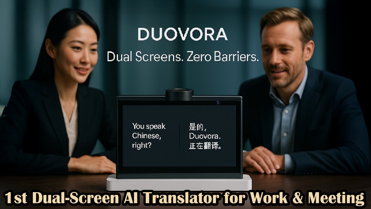Duovora, 1st Dual-Screen AI Translator for Work, Meeting & Business
