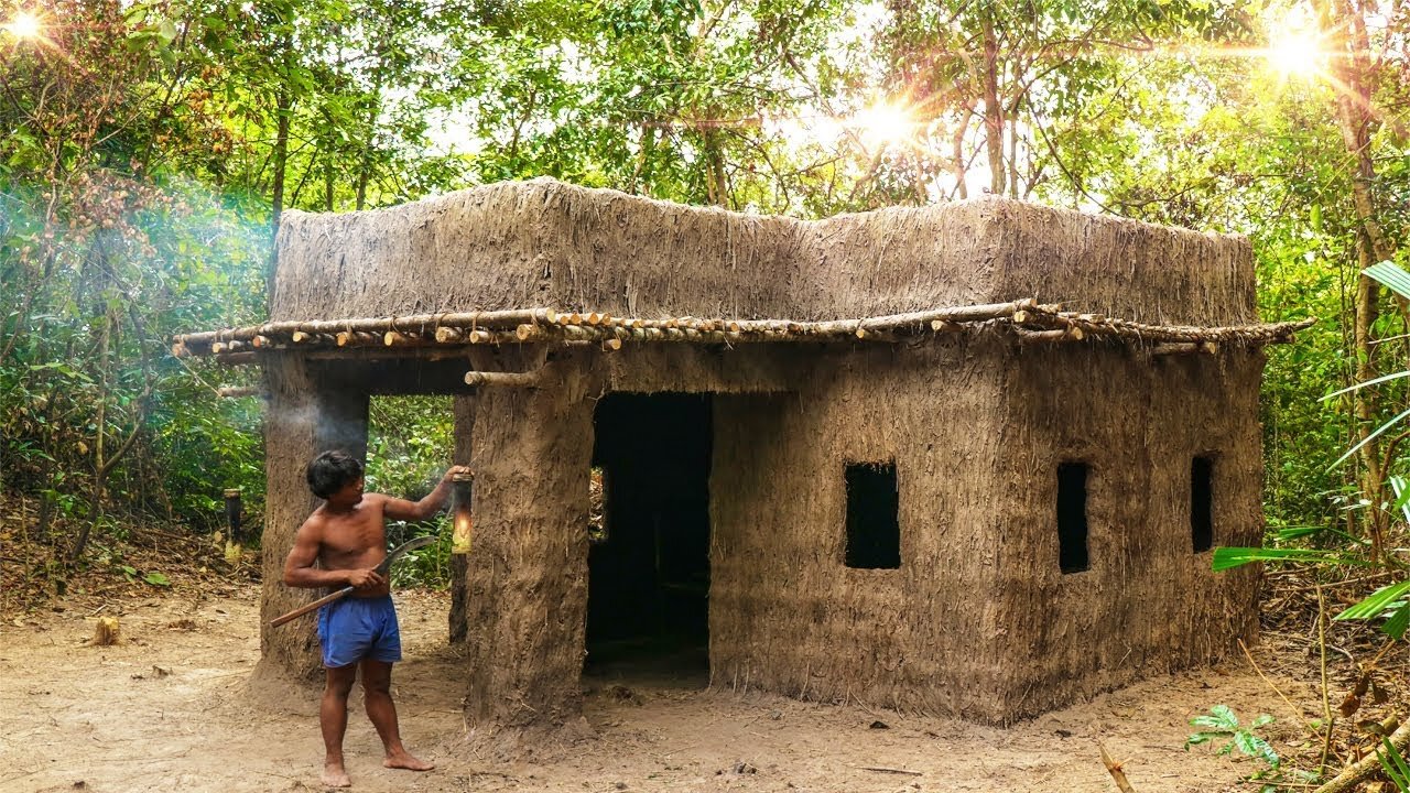 Clever Bushman Building King Mansion Modern Architecture Out Of Mud and Straw, Grass