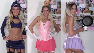 trying on the cutest halloween costumes !!!