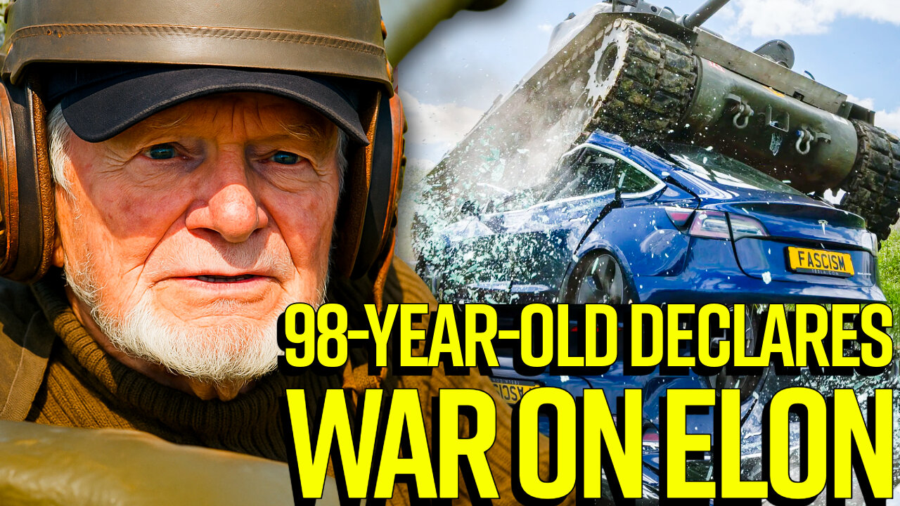 BOOMER DECLARES WAR ON MUSK: Tank Crushes Tesla to Fight “Nazis” 😂
