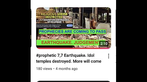 #prophetic Calamities. Earthquake prophecy fulfilled.