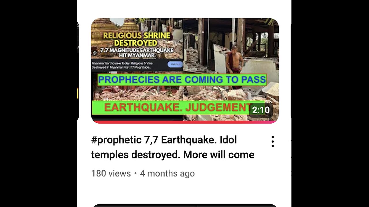 #prophetic Calamities. Earthquake prophecy fulfilled.