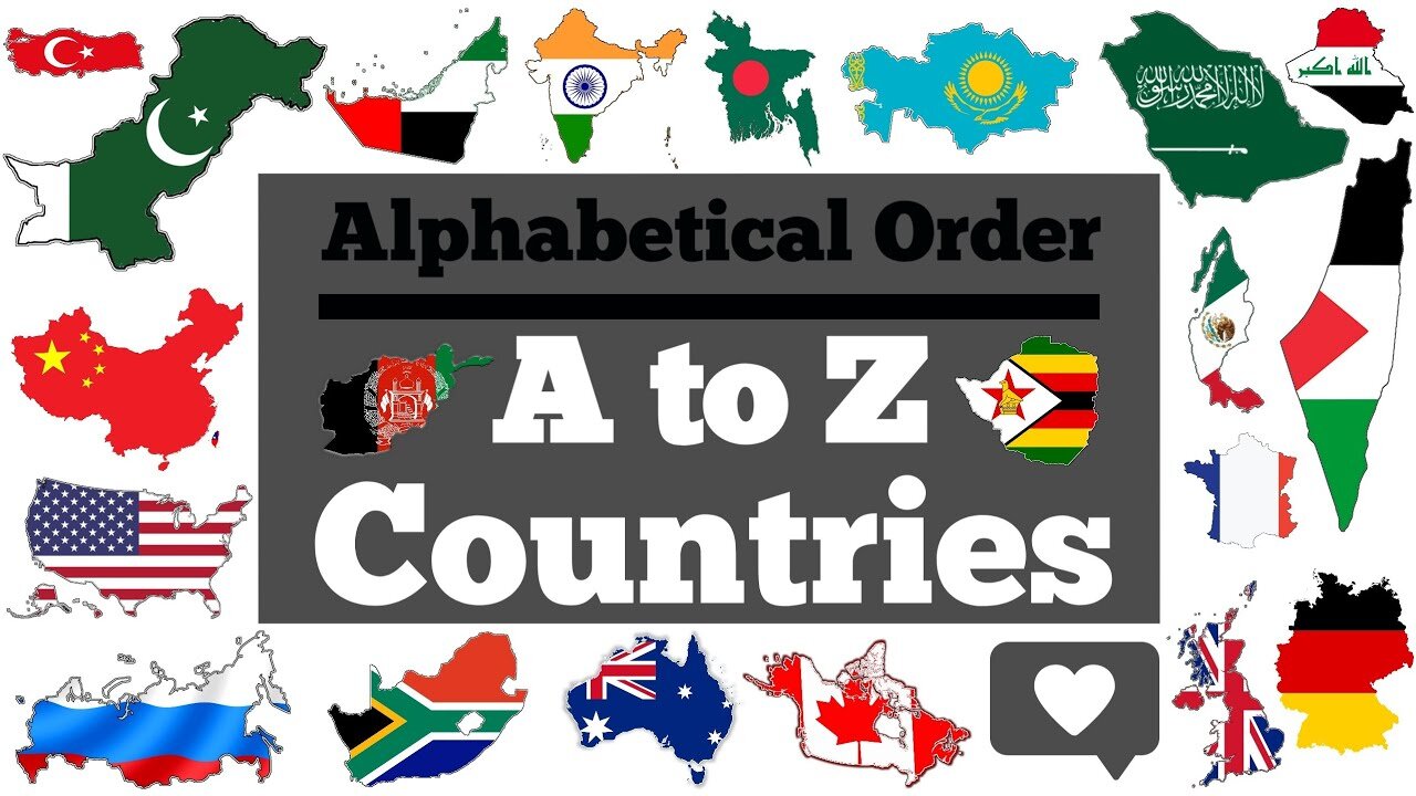 A-Z Countries Flag Maps with position on Globe | Alphabetical Order | Map Flags | All Countries