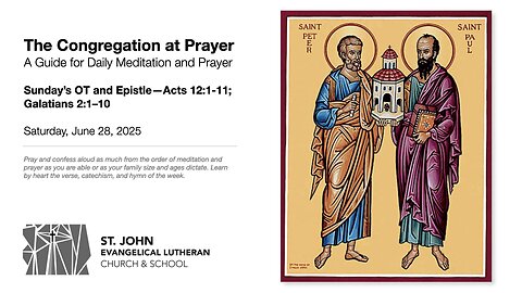 Sunday’s OT and Epistle—Acts 12:1-11; Galatians 2:1–10
