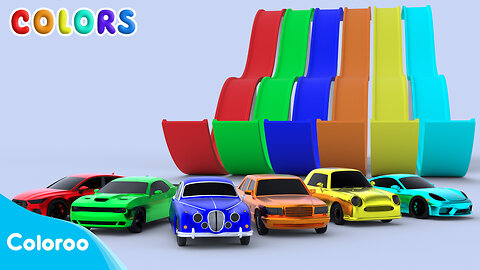 Learn 6 Colors with Cars Sliding | Fun Kids Color Learning | Coloroo 3D