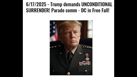 6/17/2025 - Trump demands UNCONDITIONAL SURRENDER! Parade comm - DC in Free Fall!