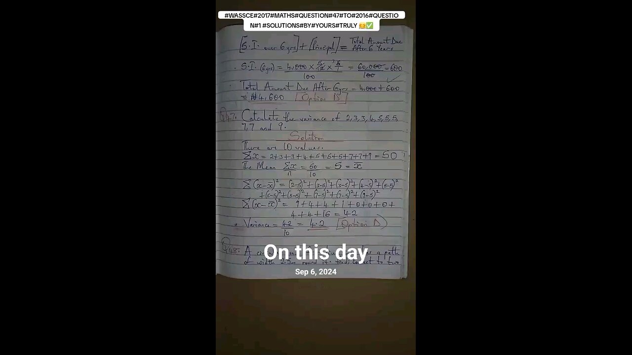 WASSCE question solutions that I posted on this day last year. #fyp #Whattowatch #Viral #2025