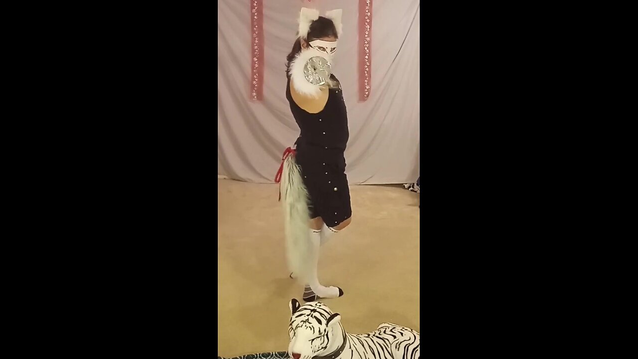Kitsune on the hunt with a rapier! (It's just a prop tho)