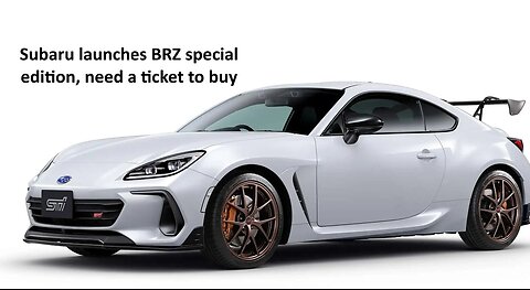 Subaru launches BRZ Special edition, need a ticket to win a chance to buy