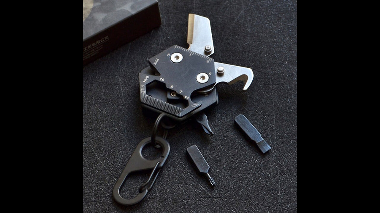 14-in-1 Foldable Multifunctional EDC Tool, with Screwdrivers, Rope Cutter, Ruler, Keychain & More