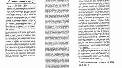 Charleston Mercury January 10, 1860 Seward
