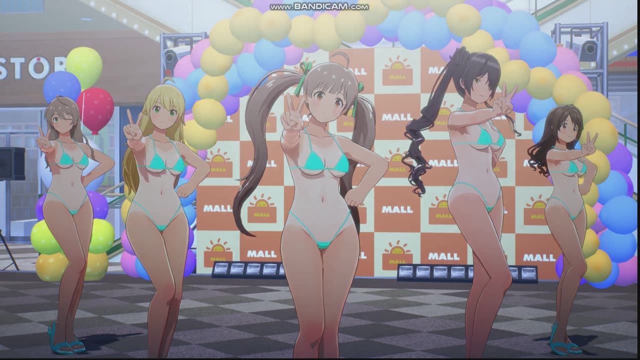 A group of girls wearing Bikini dancing in the outdoors,song called Dreaming