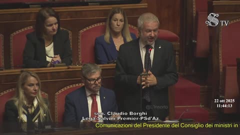 Claudio Borghi Aquilini Su comunicazioni Giorgia Meloni in vista del consiglio europeo 22-10-2025