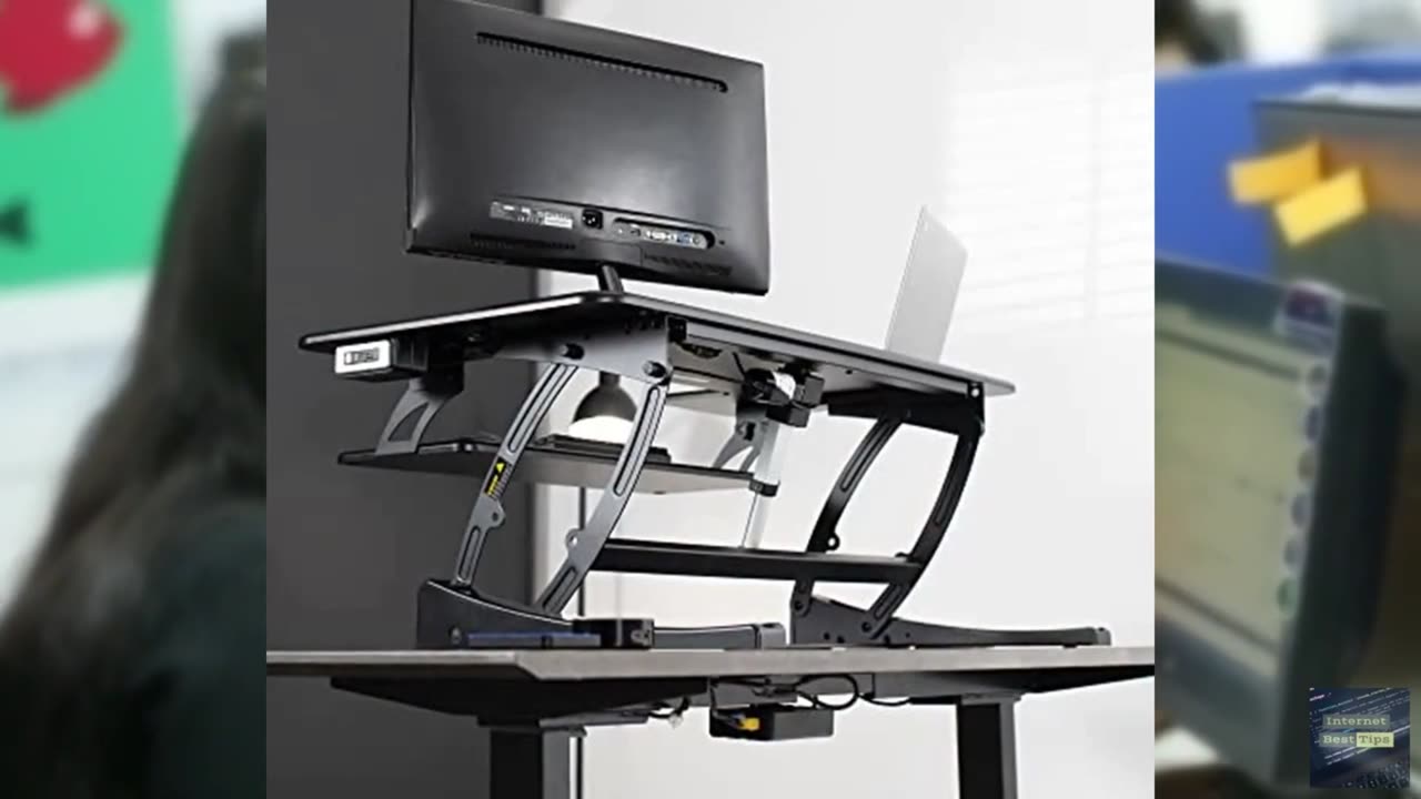 VIVO 42 inch Electric Height Adjustable Stand Up Desk Converter, VE Series, Sit