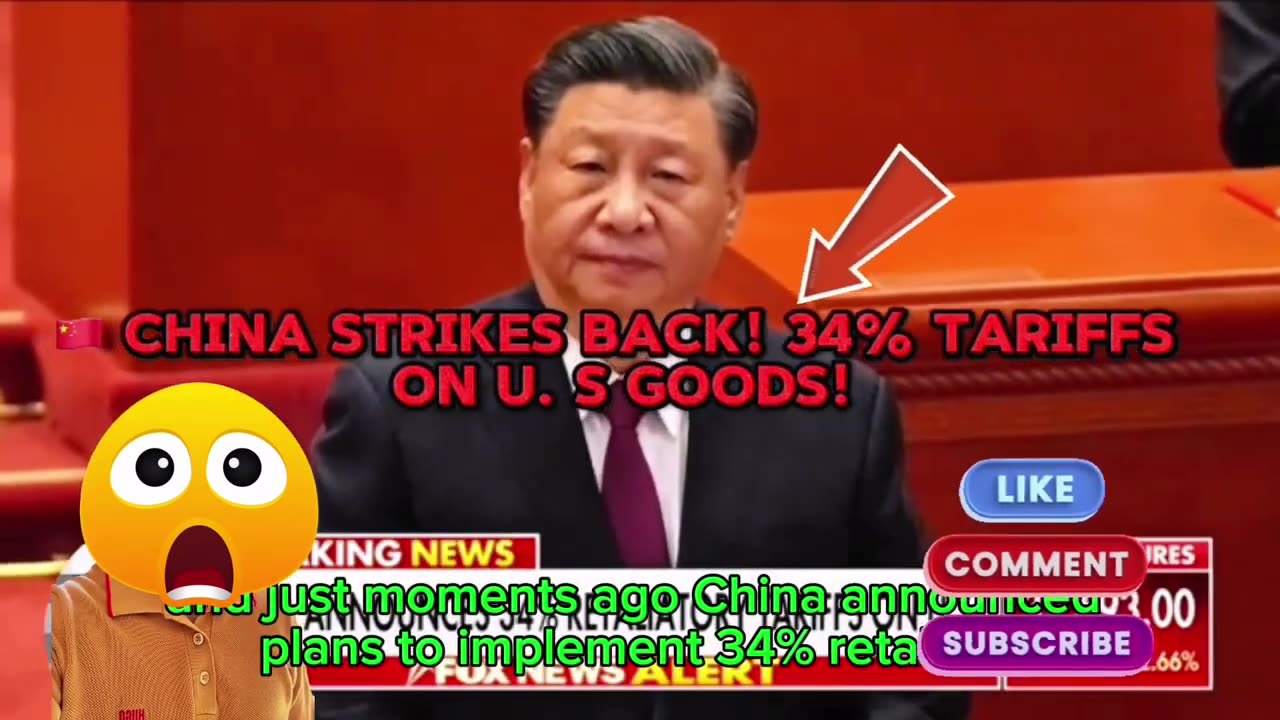 🚨 China hits the U.S.with 34% retaliatory tariffs, shaking markets.Is this start of a new trade war?