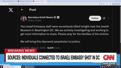 Two Israeli Embassy staff killed near DC Jewish Museum