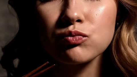 Girl eating sushi. ASMR