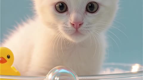 Bubble-Play Kitty Goes Wild 😺🫧 | Adorable Cat Short #CuteCats #Kitten #BubblePlay