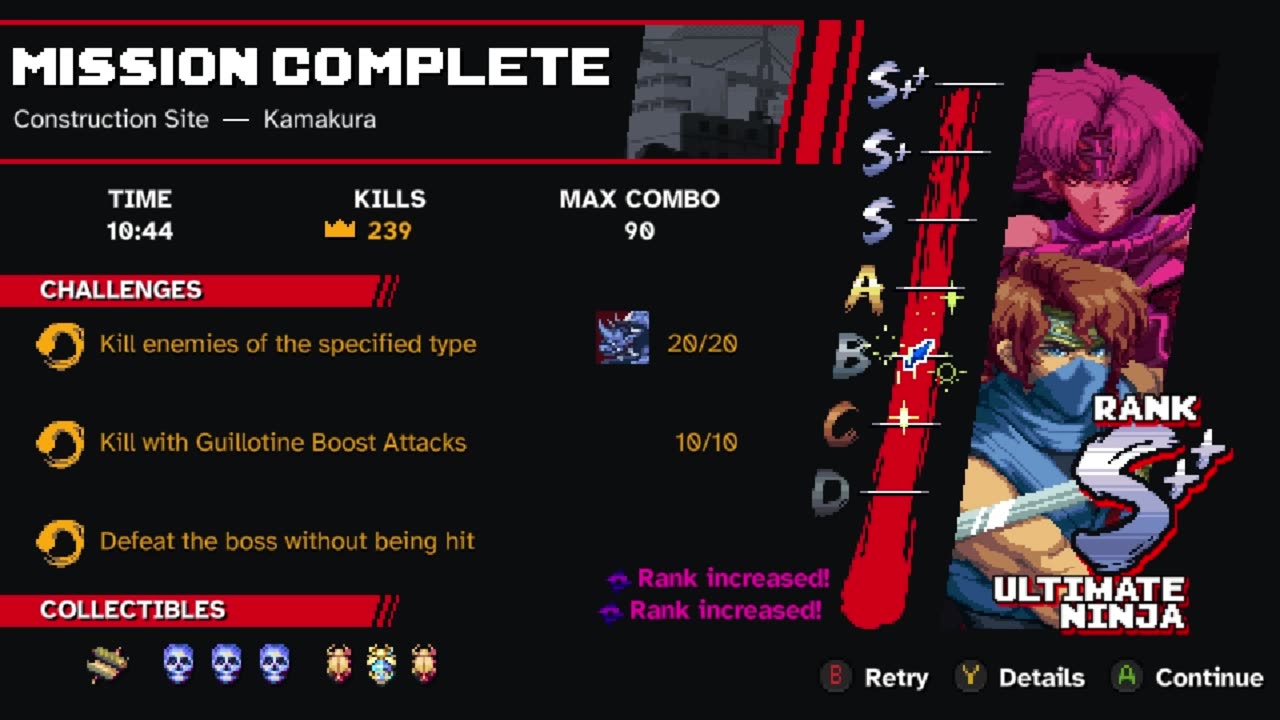 Ninja Gaiden: Ragebound - 3-5 Construction Site (Hard Mode, S++ Rank)