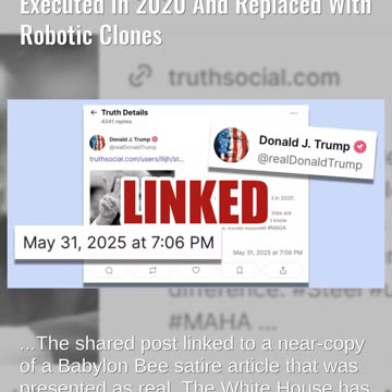 Fact Check: Trump DID Share Post Saying Biden Was Executed In 2020 And Replaced With Robotic Clones