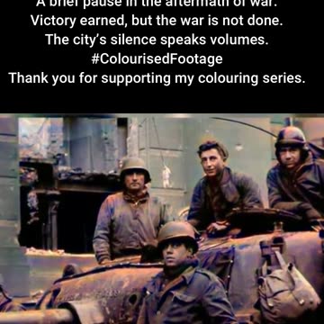 US Crew After Panther Kill — Cologne Cathedral 1945 #ColourisedHistory