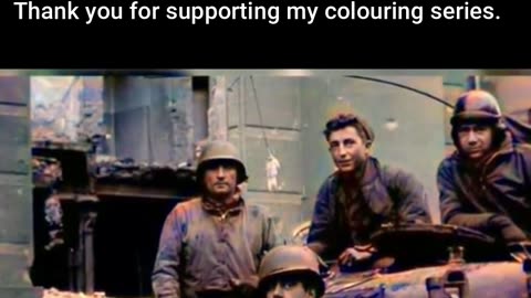 US Crew After Panther Kill — Cologne Cathedral 1945 #ColourisedHistory