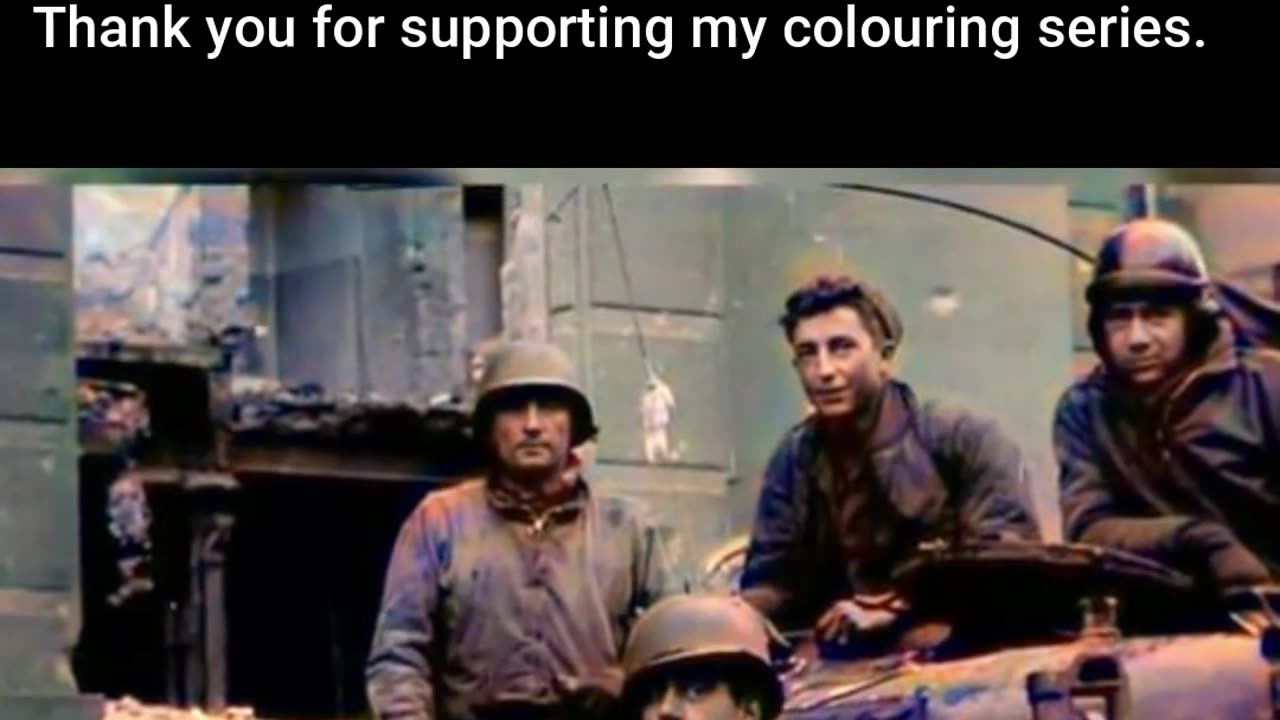 US Crew After Panther Kill — Cologne Cathedral 1945 #ColourisedHistory