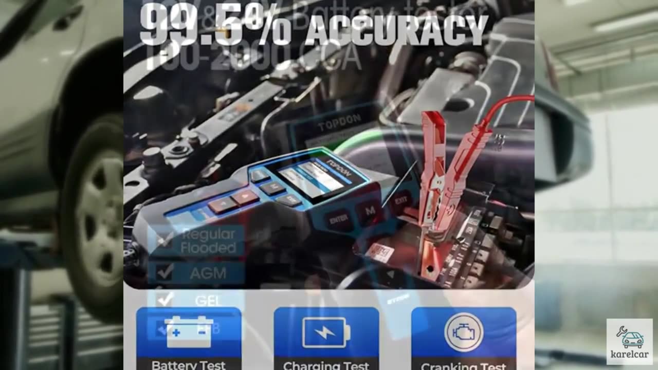 Car Battery Tester 24V 12V Load Tester, TOPDON BT200 100-2000CCA Automotive Alt