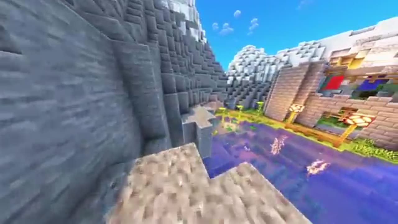Minecraft parkour gameplay.